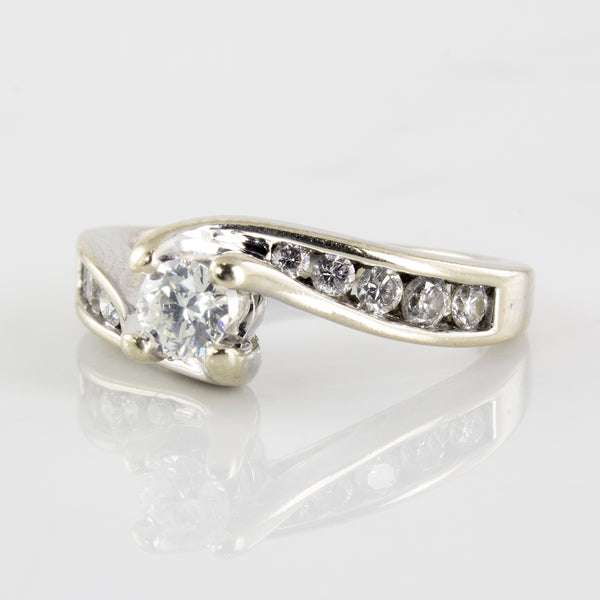 Bypass Diamond Solitaire Engagement Ring |