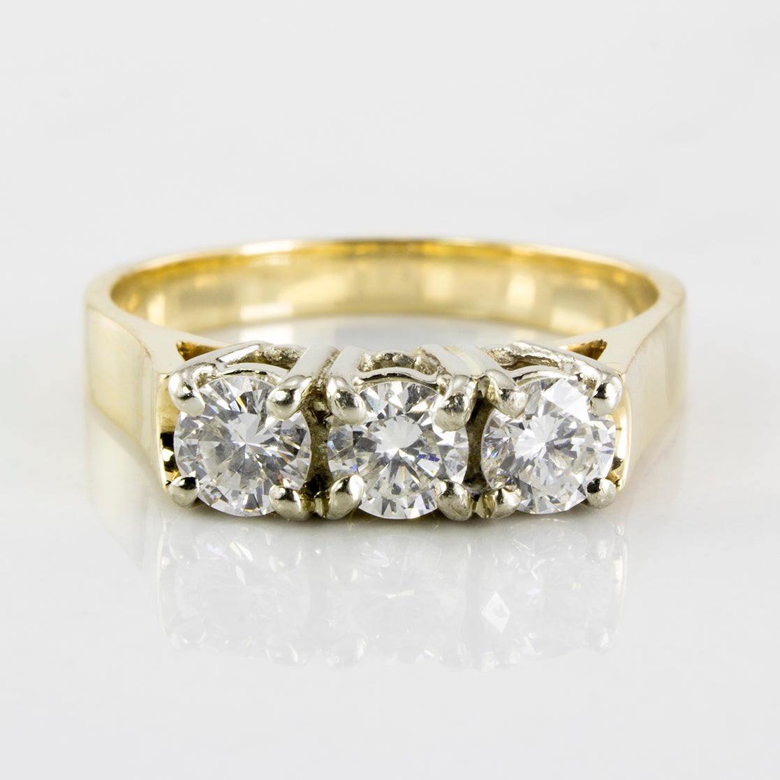 Three Stone Diamond Engagement Ring | 0.83 ctw | SZ 8.25 |