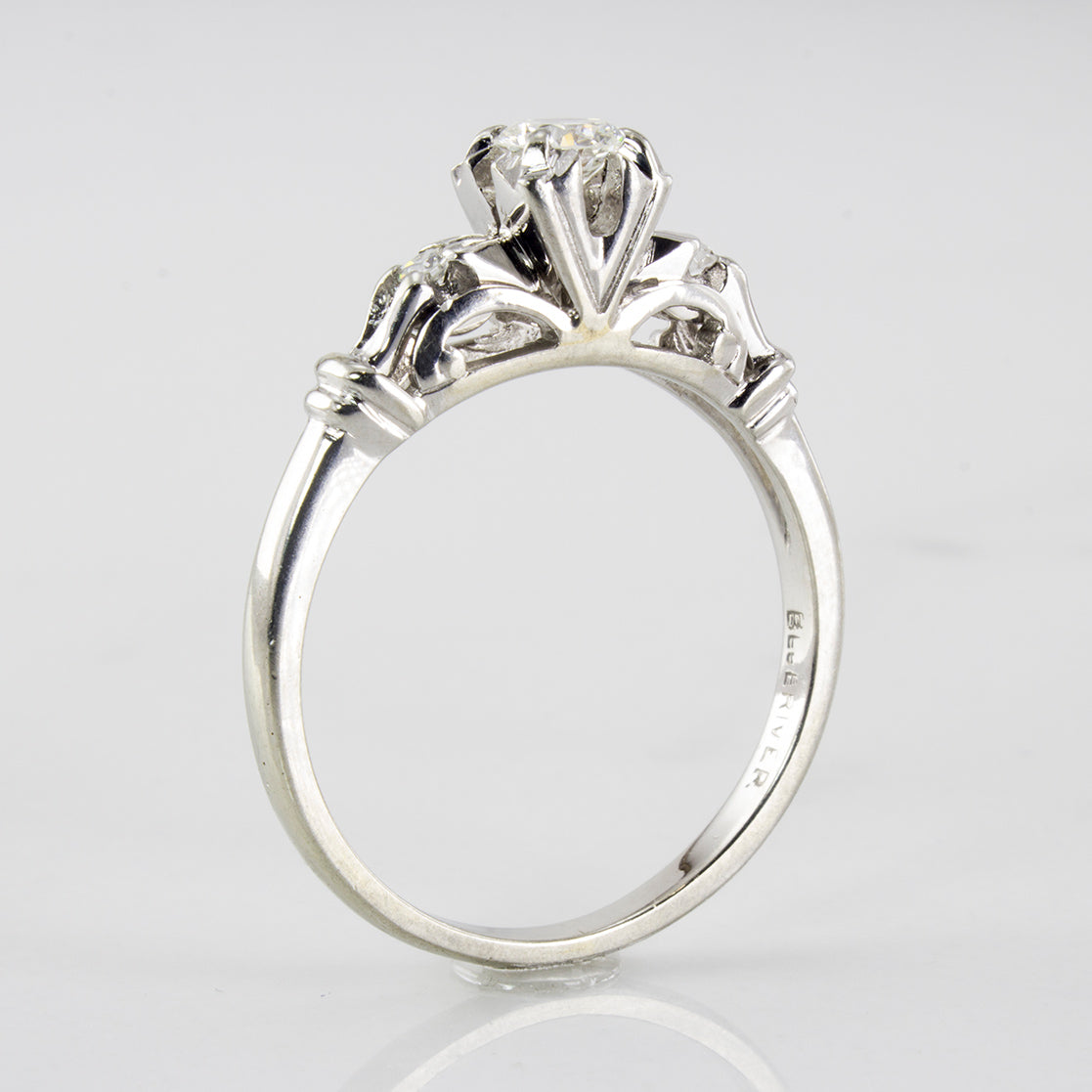 Diamond Shoulder Retro Era Engagement Ring | 0.25 ctw | SZ 7 |