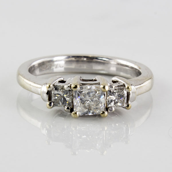 Three Stone Princess Diamond Engagement Ring | 0.58 ctw | SZ 3.25 |