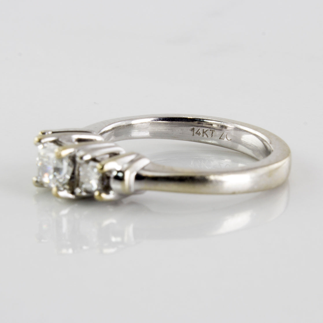 Three Stone Princess Diamond Engagement Ring | 0.58 ctw | SZ 3.25 |