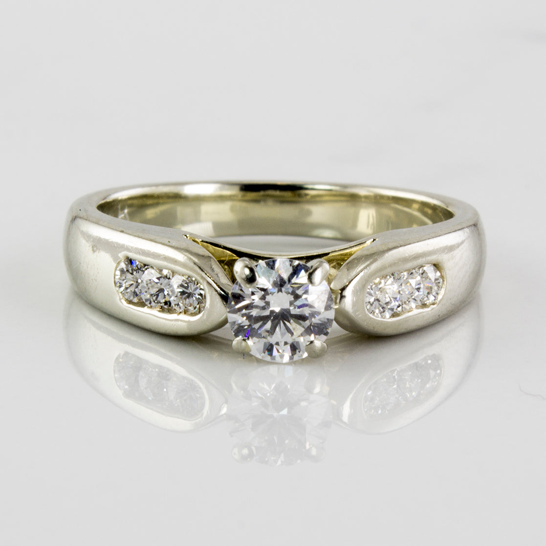 Wide Band Diamond Engagement Ring | 0.42 ctw | SZ 4.75 |