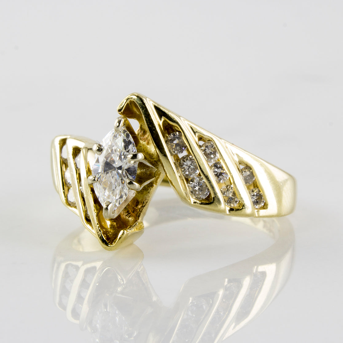 Marquise Diamond Bypass Ring | 0.51 ctw | SZ 6.25 |