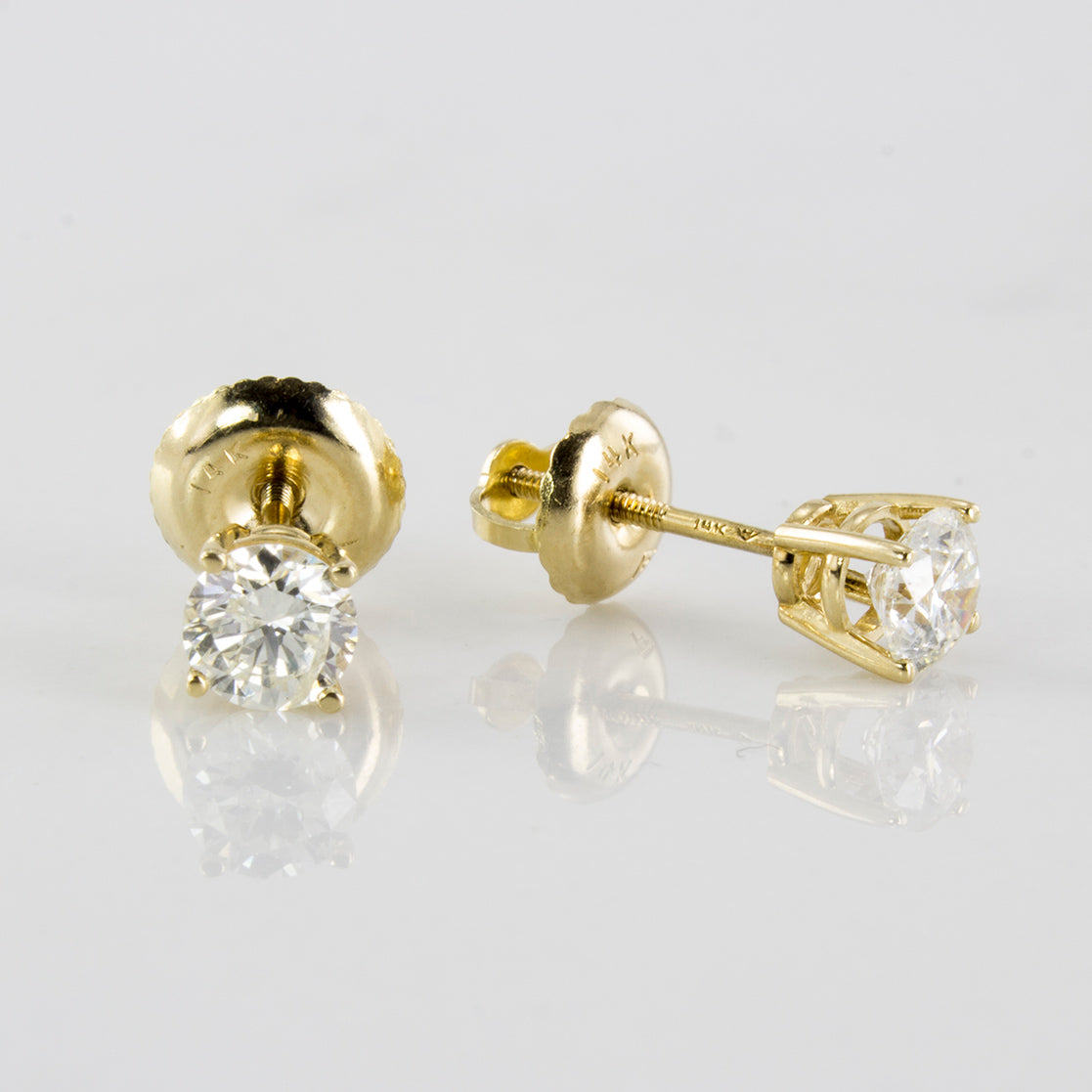 Classic Screw Back Solitaire Diamond Earrings | 0.25 ctw |