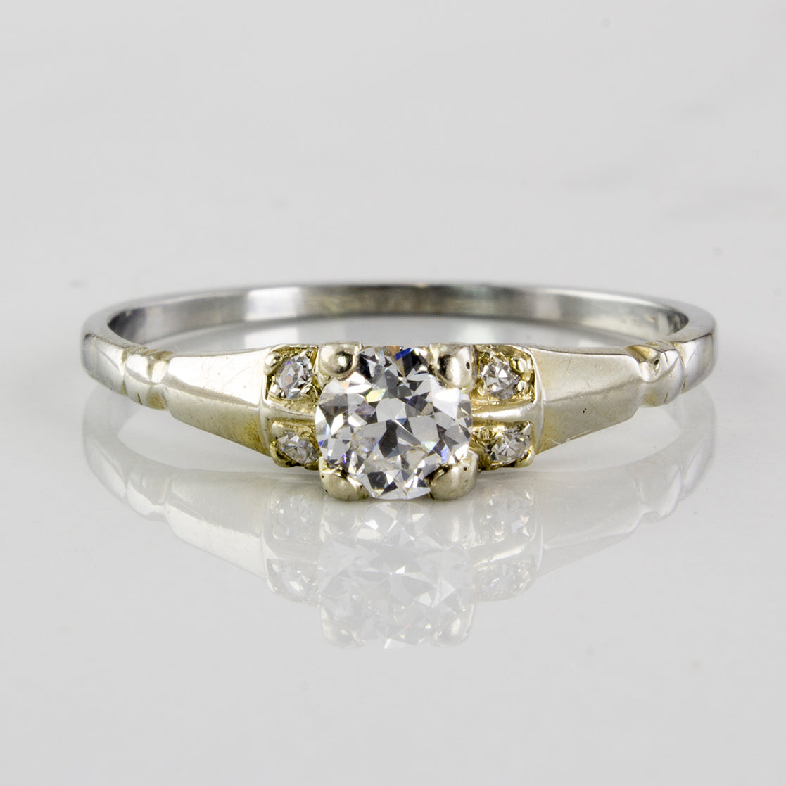 Art Deco Diamond Engagement Ring | 0.35 ctw | SZ 8.25 |