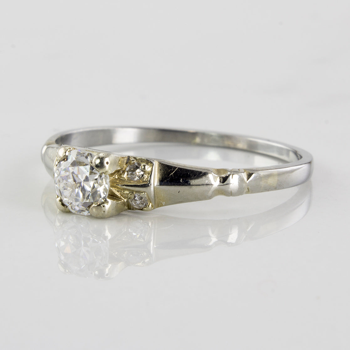 Art Deco Diamond Engagement Ring | 0.35 ctw | SZ 8.25 |