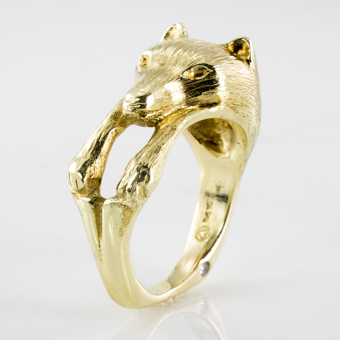 Custom Diamond Detailed Wolf Ring | 0.04 ctw | SZ 8.25 |