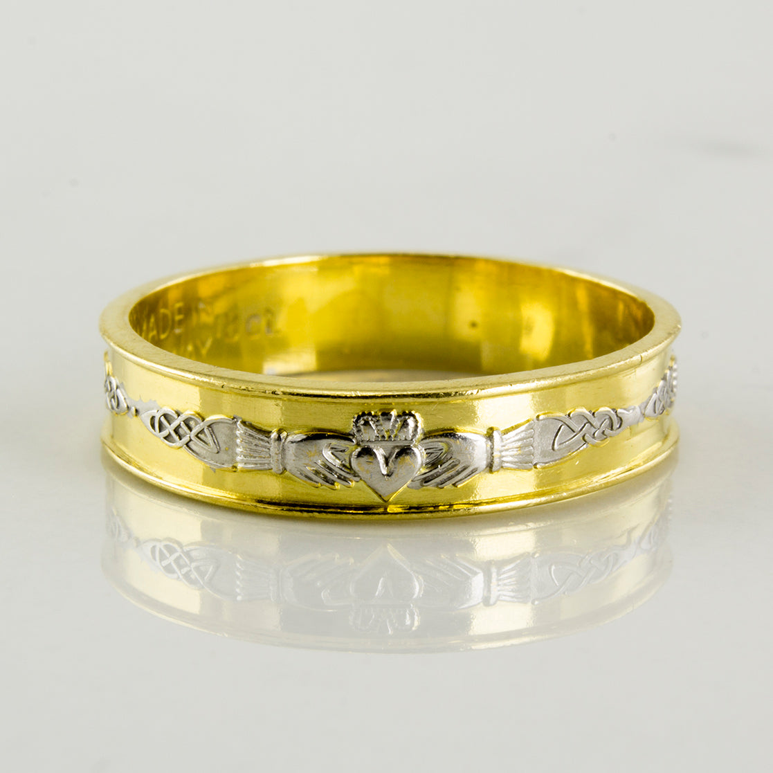 Inset Claddagh Two Tone Band | SZ 6.75 |