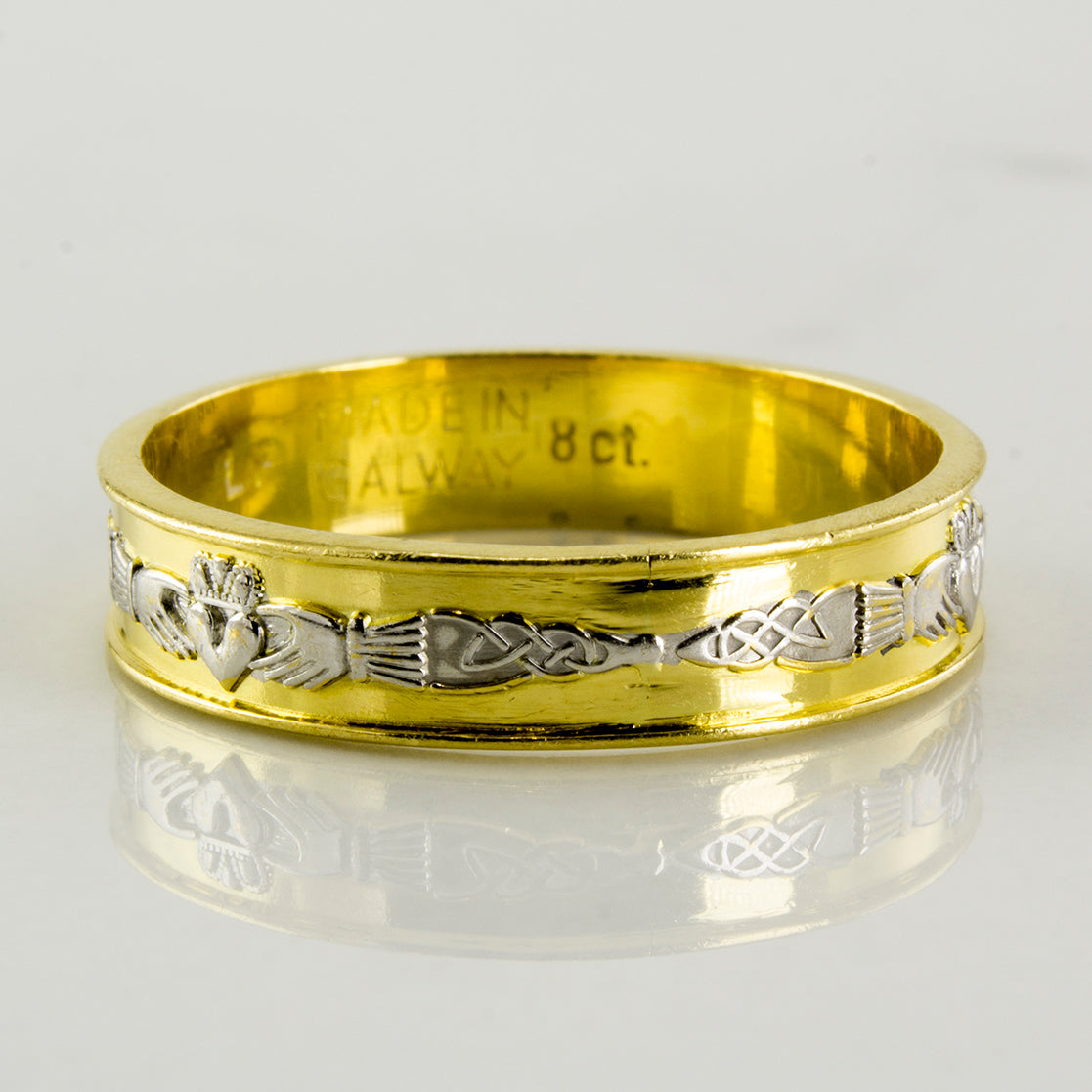 Inset Claddagh Two Tone Band | SZ 6.75 |