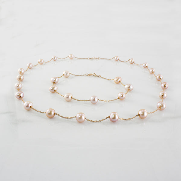 Effy' Pearl Bracelet & Necklace Set |