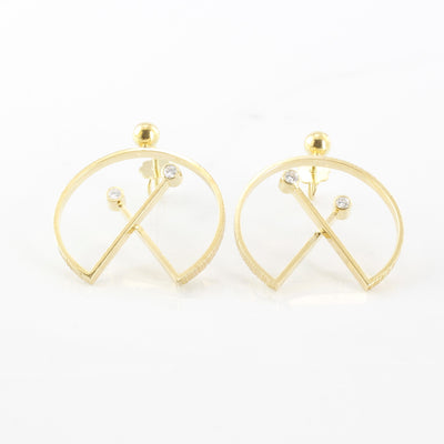 Crossed Circle Drop Stud Earrings | 0.16ctw |