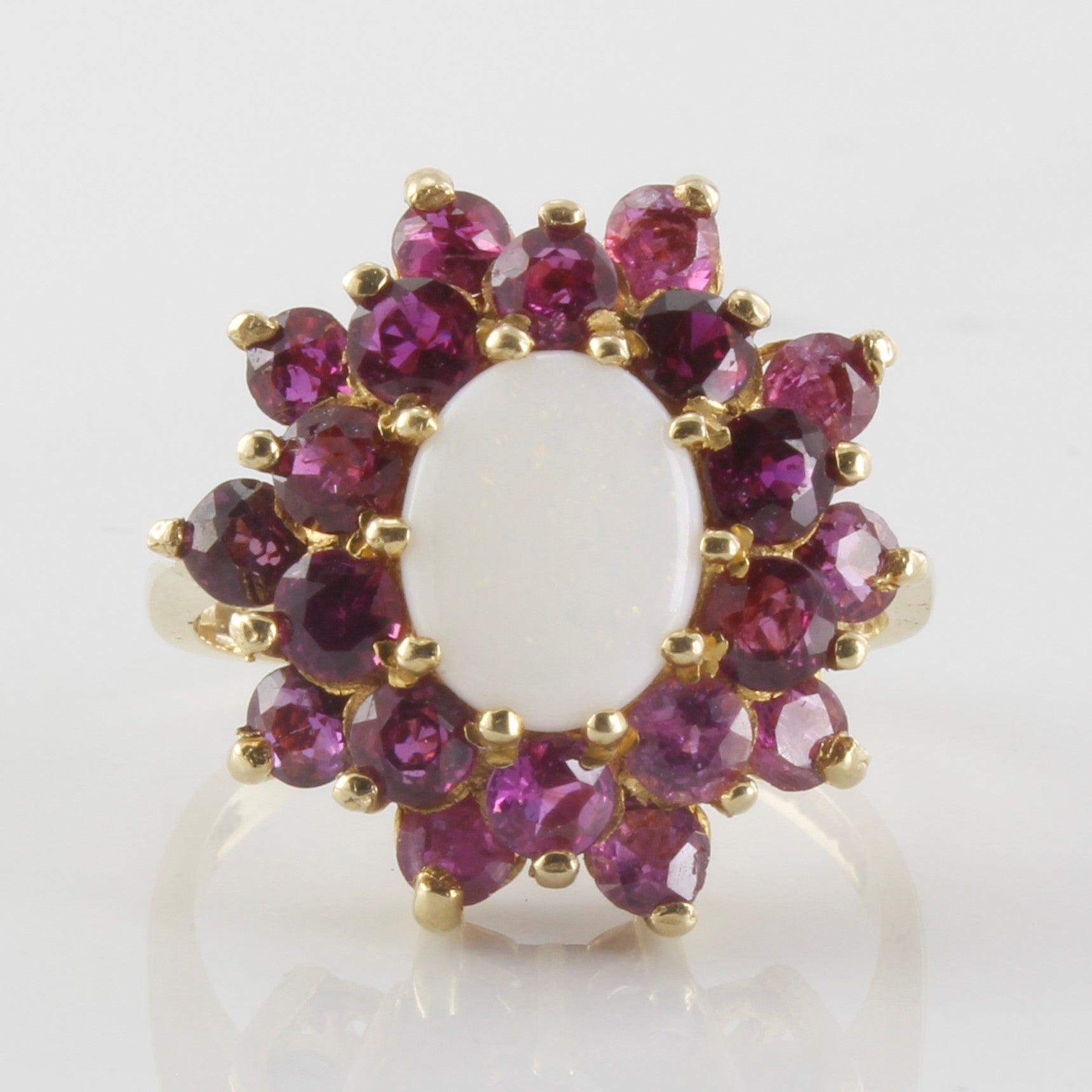 Opal & Pink Sapphire Cocktail Ring | 0.80ct, 1.80ctw | SZ 7 |