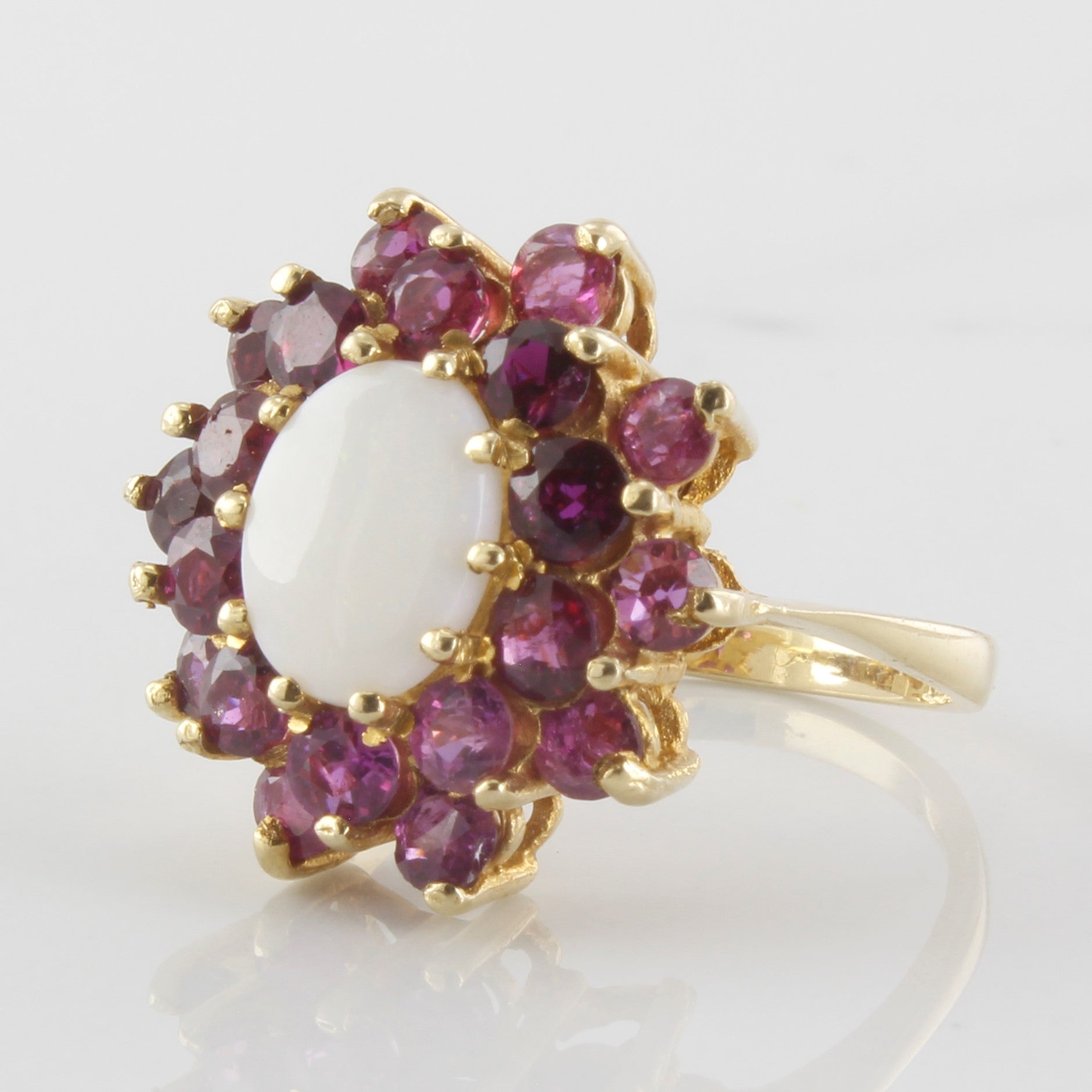 Opal & Pink Sapphire Cocktail Ring | 0.80ct, 1.80ctw | SZ 7 |