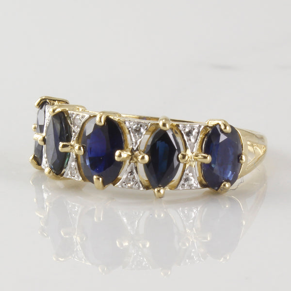 Alternating Oval & Marquise Cut Sapphire Ring | 0.01ctw, 2.10ctw | SZ 7.25 |