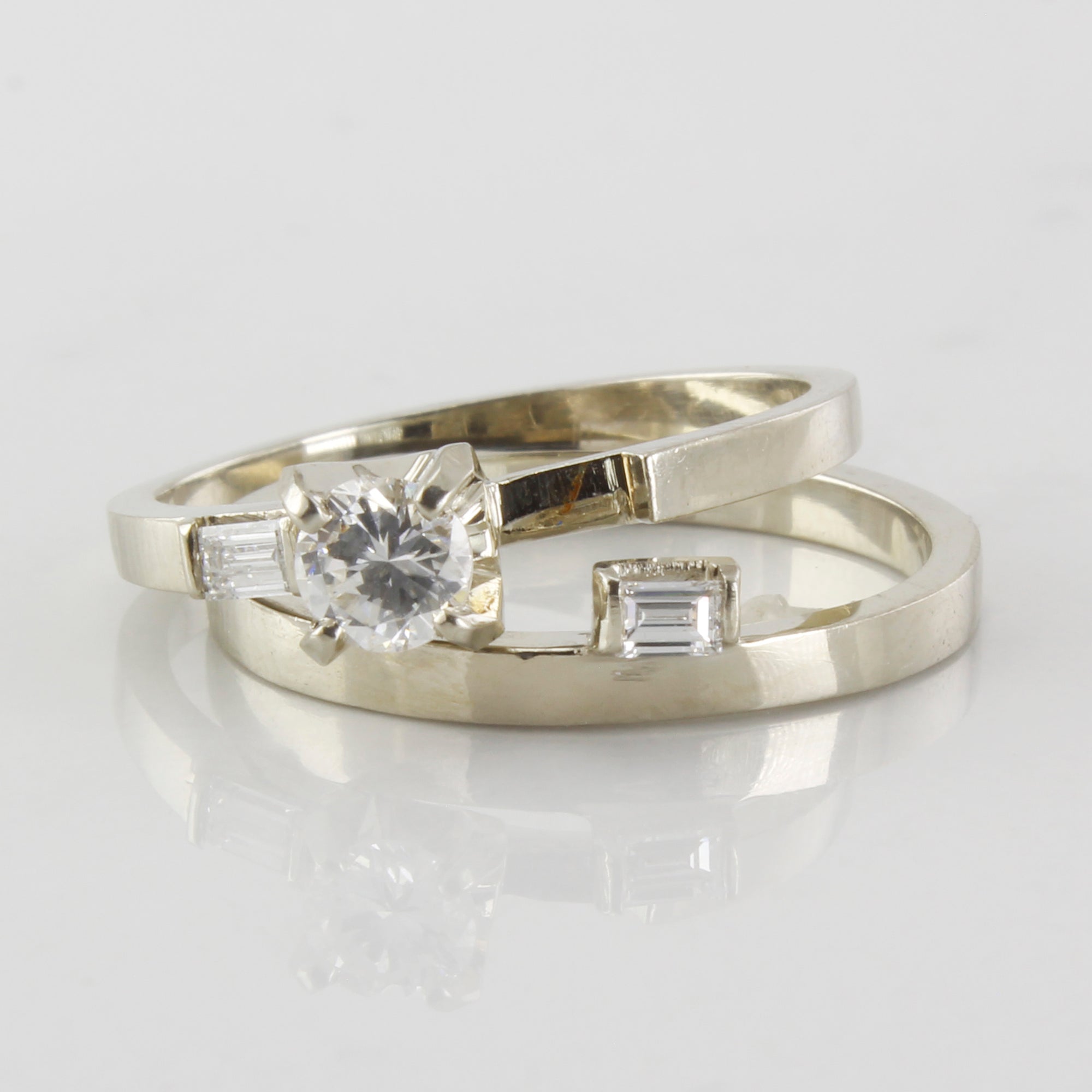 Custom Baguette Diamond Wedding Set | 0.36ctw | SZ 6.5 |
