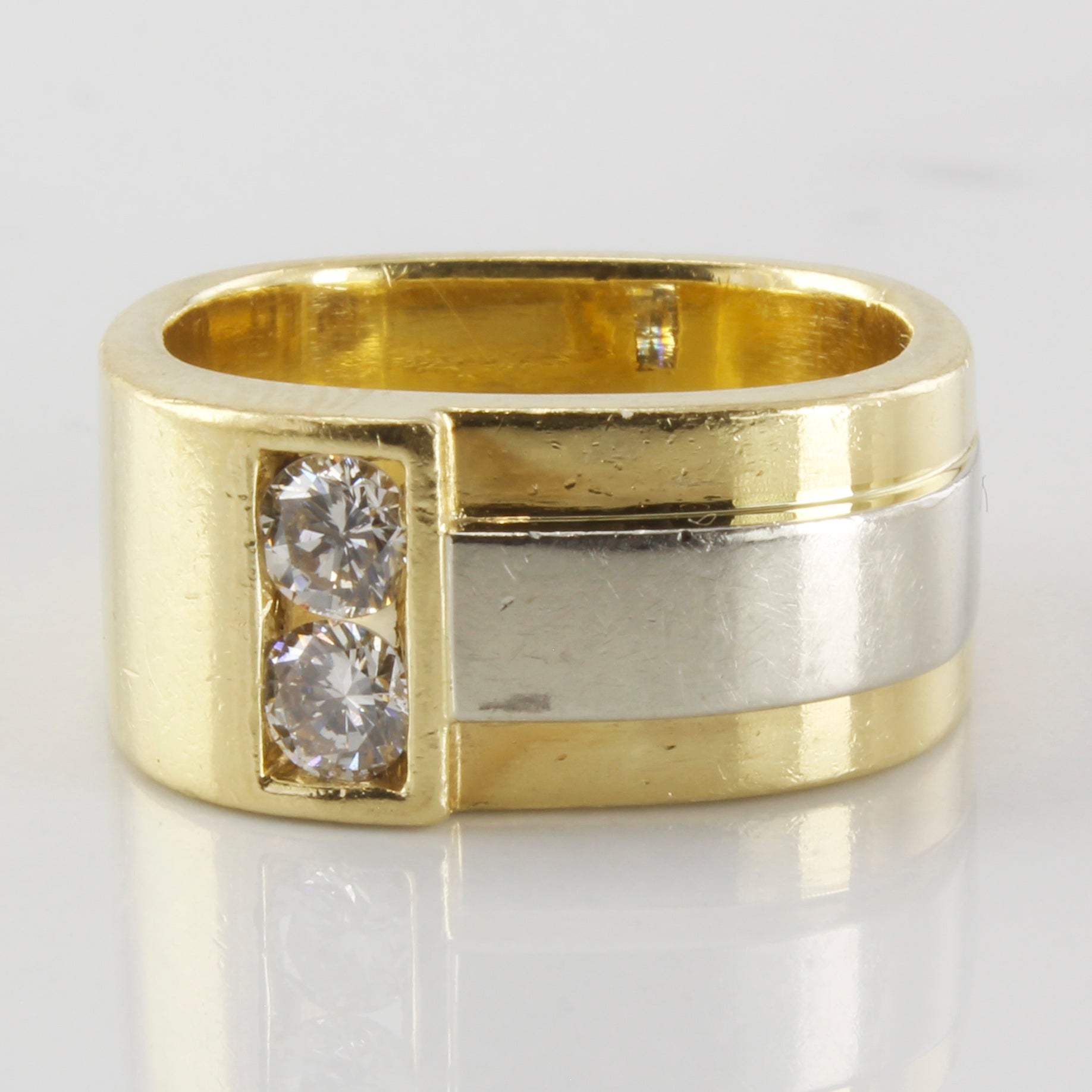 Square Two Tone Diamond Ring | 0.34ctw | SZ 7 |