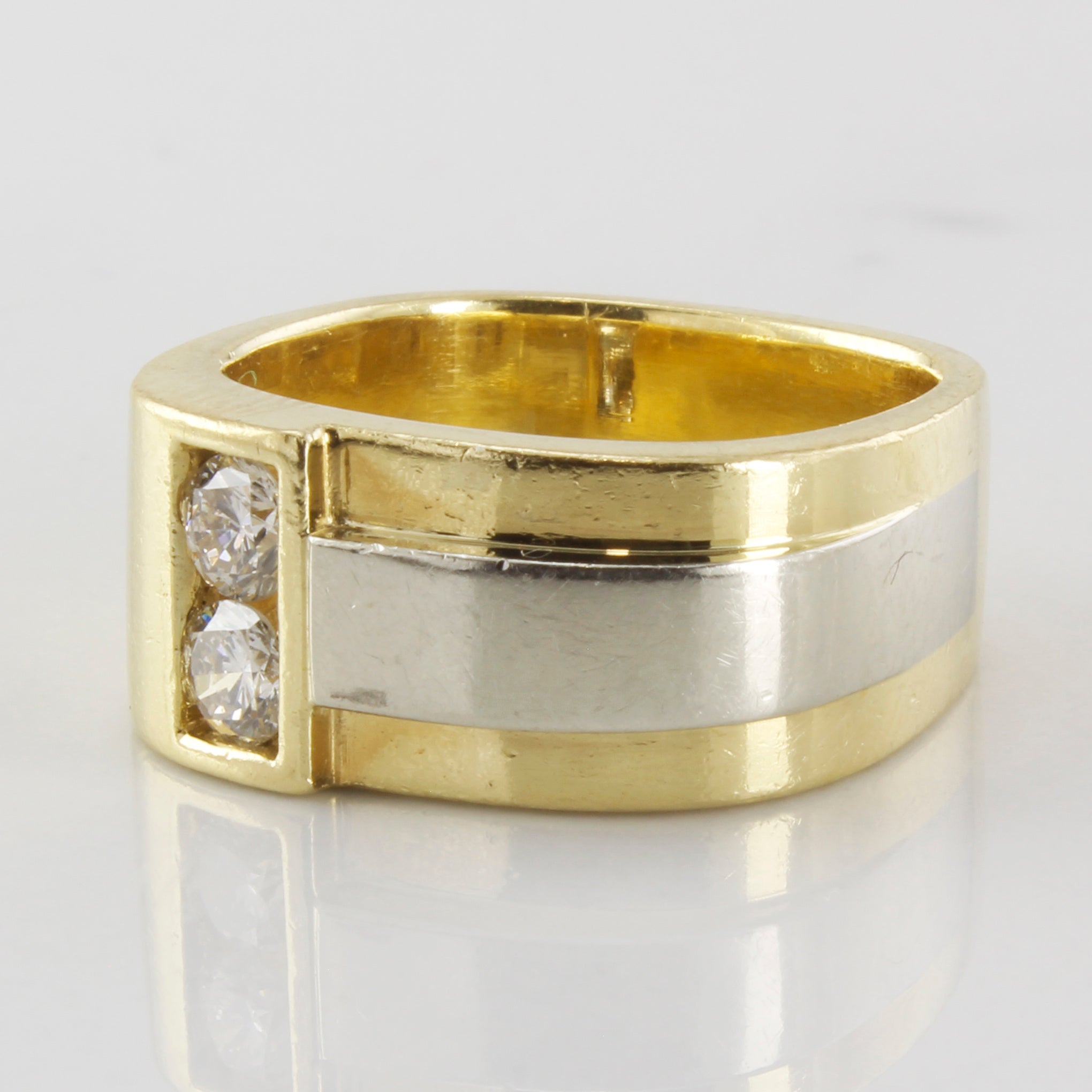 Square Two Tone Diamond Ring | 0.34ctw | SZ 7 |