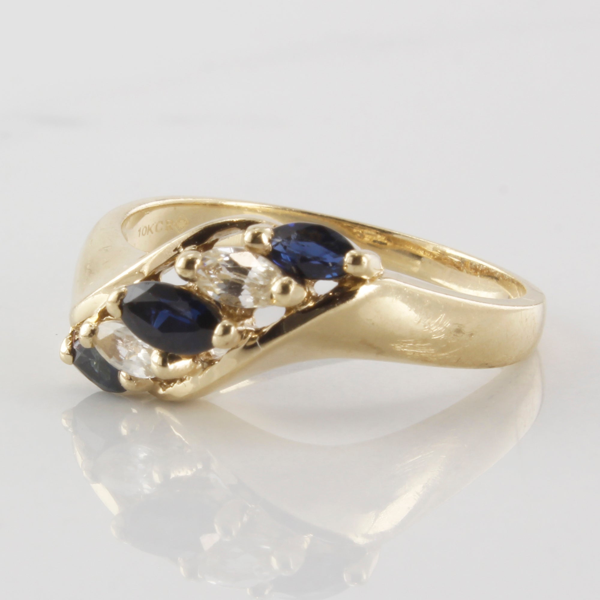 Blue & White Sapphire Ring | 0.35ctw | SZ 6.5 |