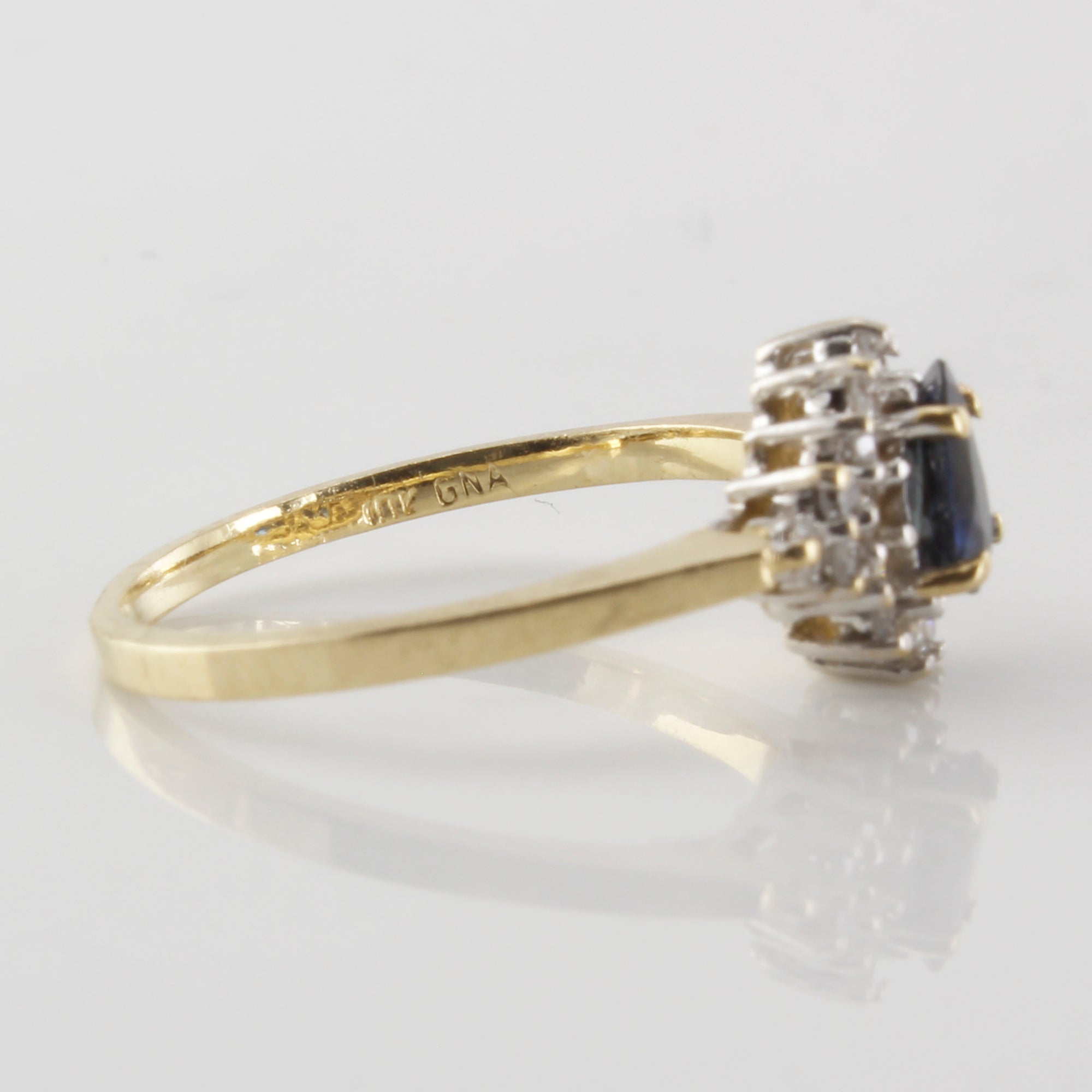 Blue Sapphire & Diamond Ring | 0.18ctw, 0.40 ct | SZ 5.5 |