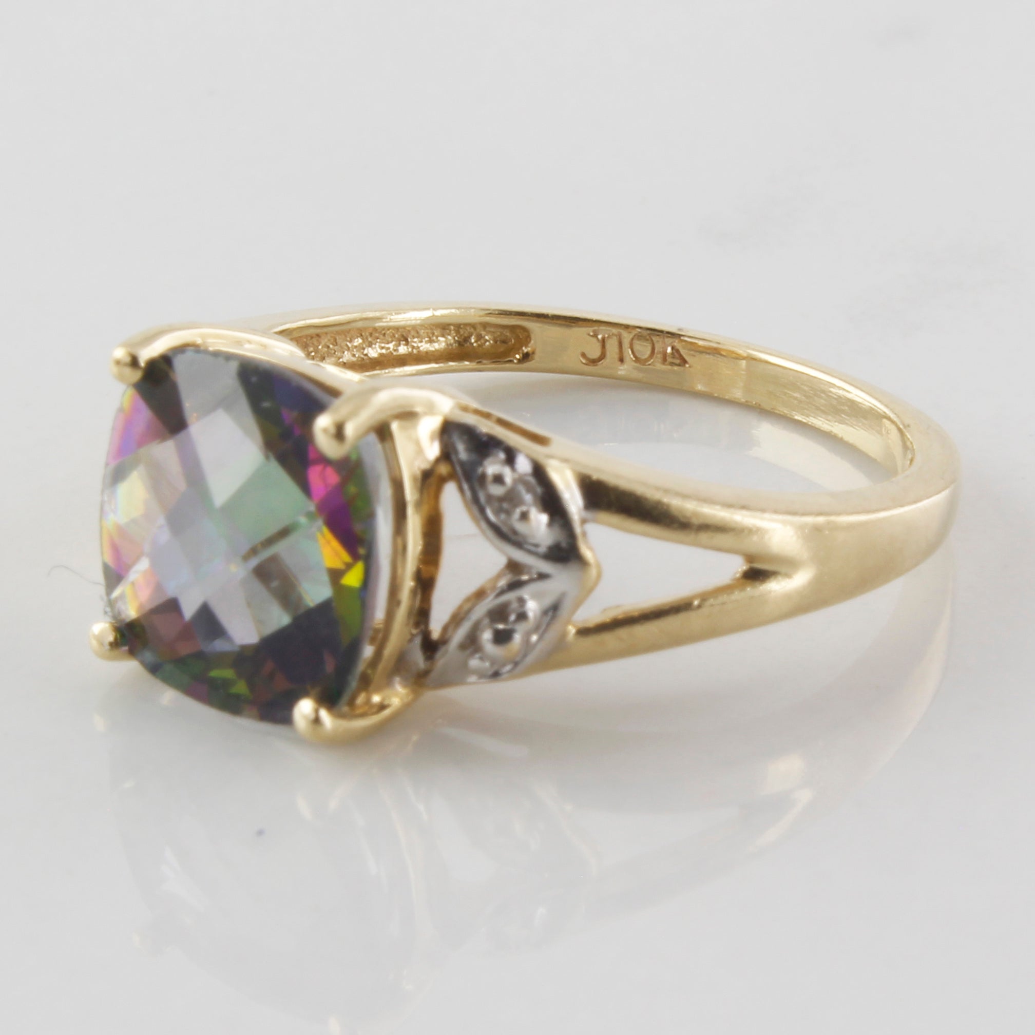 Mystic Topaz and Diamond Ring | 2.40ct 0.01ct | SZ 5