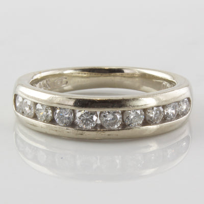 White Gold Diamond Semi Eternity Ring | 0.42ctw | SZ 5.5 |