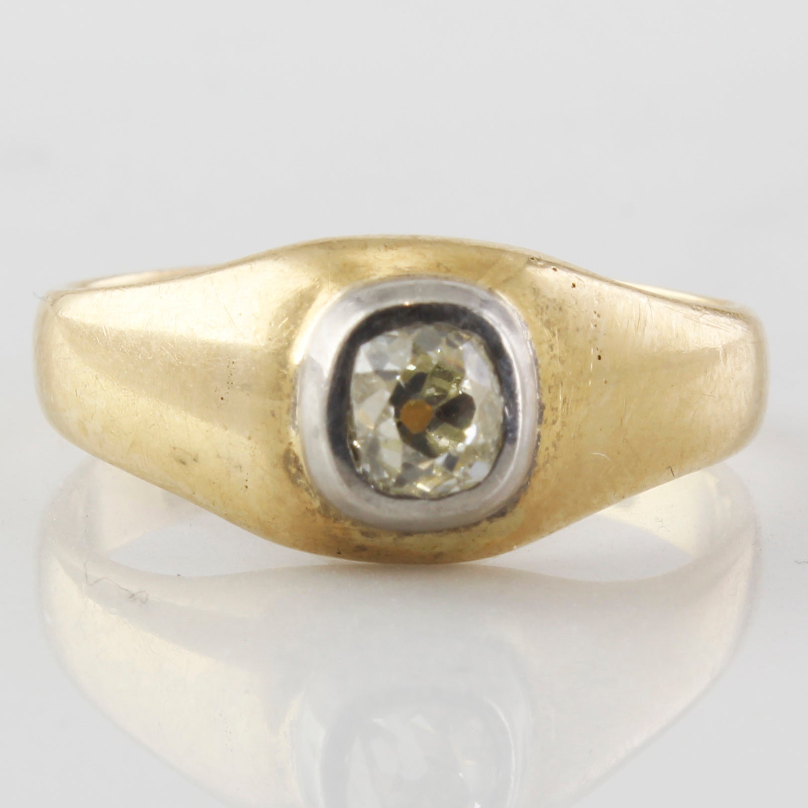 Old mine cut diamond solitaire vintage ring, antique ring for sale in Canada