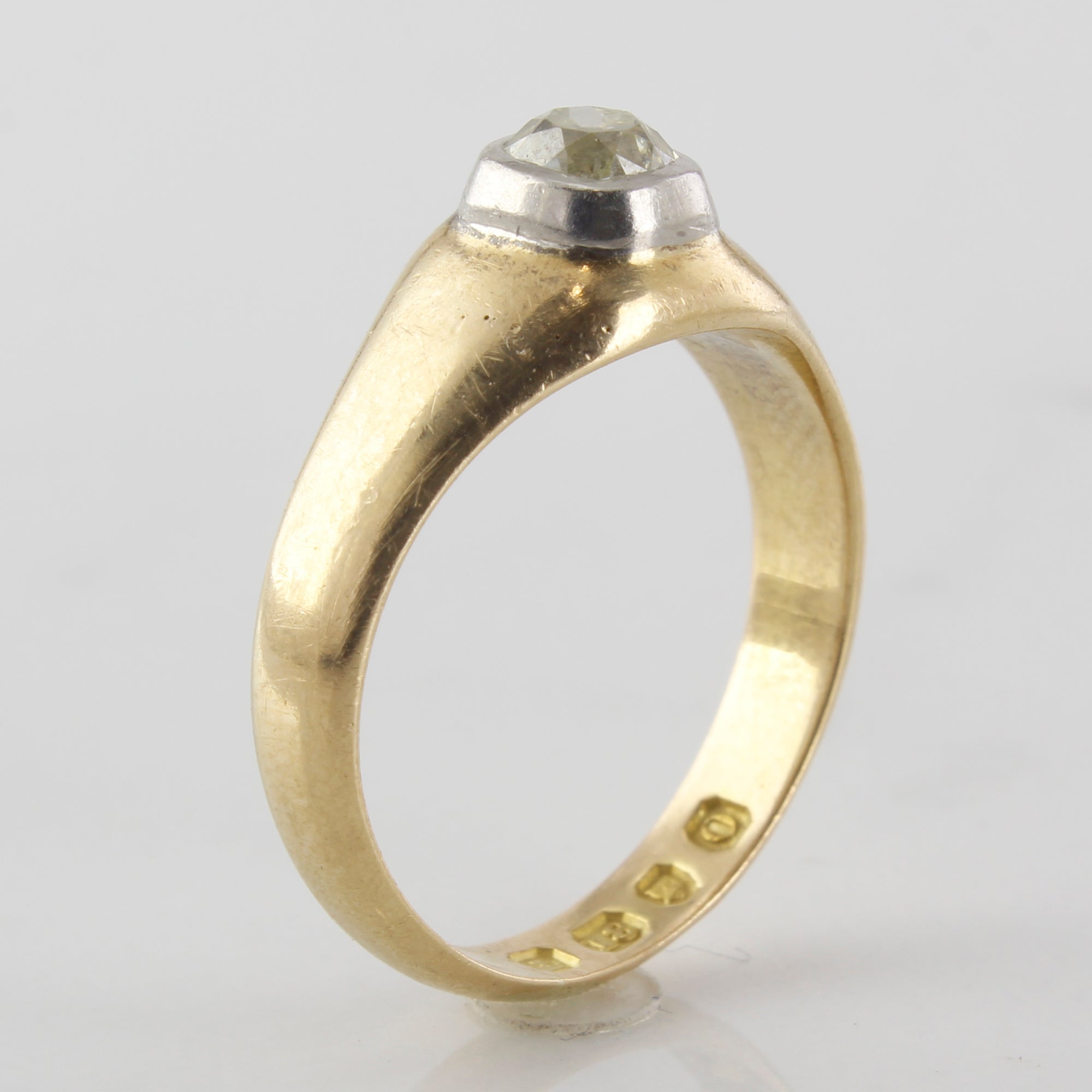 Vintage diamond ring with gold band, 1909 antique ring for sale in USA