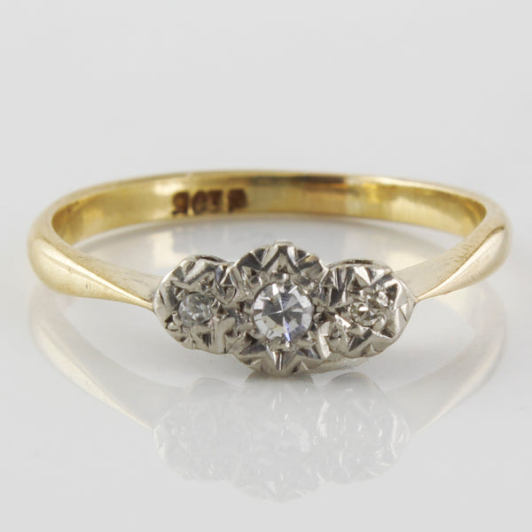 1920s Three Stone Illusion Set Diamond Ring | 0.05ctw | SZ 6 |
