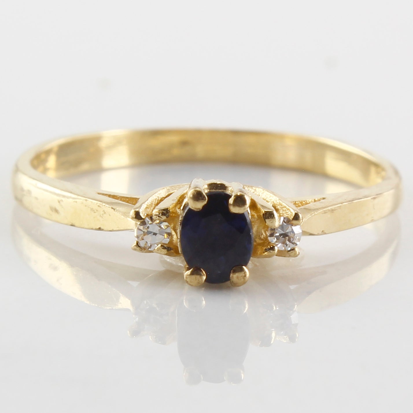 Three Stone Sapphire & Diamond Ring | 0.02ctw, 0.23ct | SZ 5.25 |