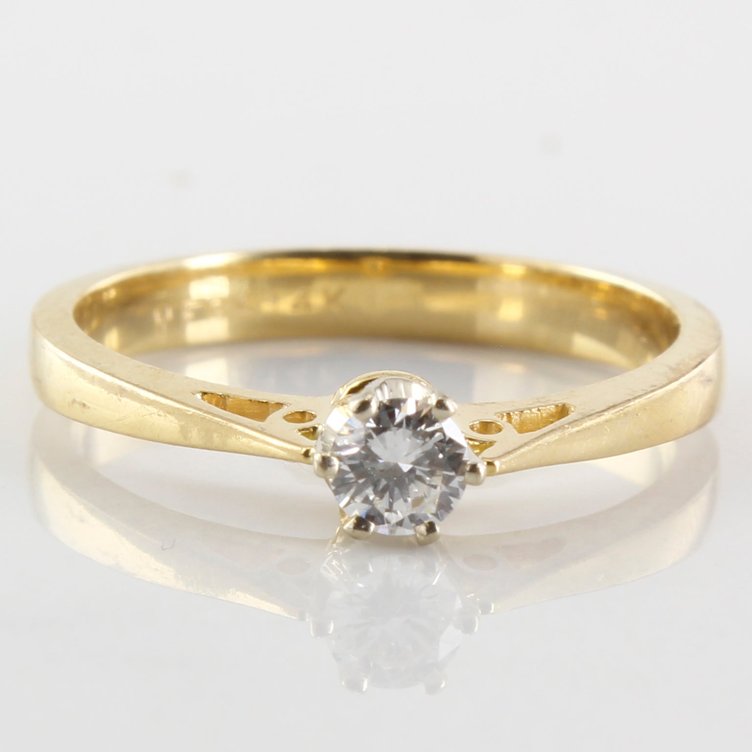 Diamond Solitaire Cathedral Ring | 0.16ct | SZ 5.75 |