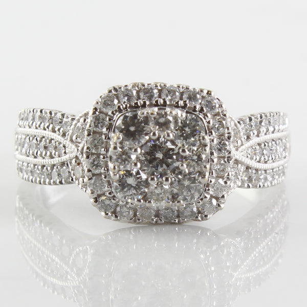 'Michael Hill' Diamond Halo Cluster Engagement Ring | 1.00ctw | SZ 7.5 |