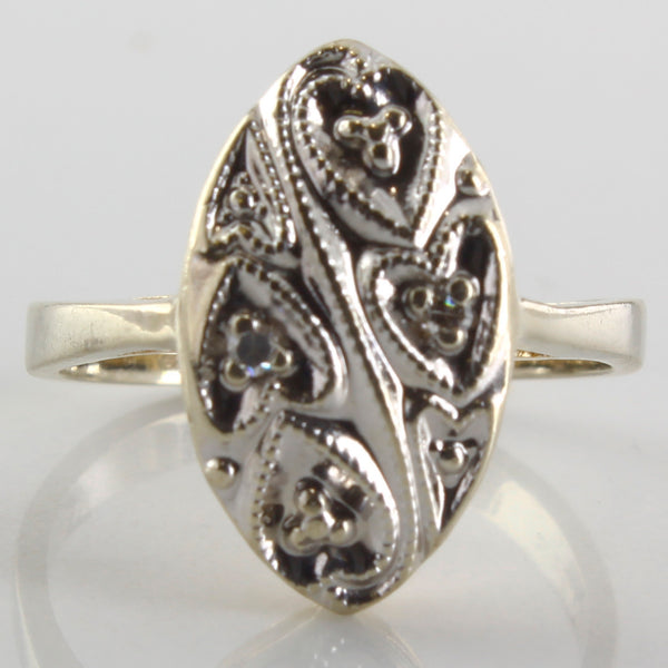 Diamond & Milgrain Heart Ring | 0.02ctw | SZ 3.75 |