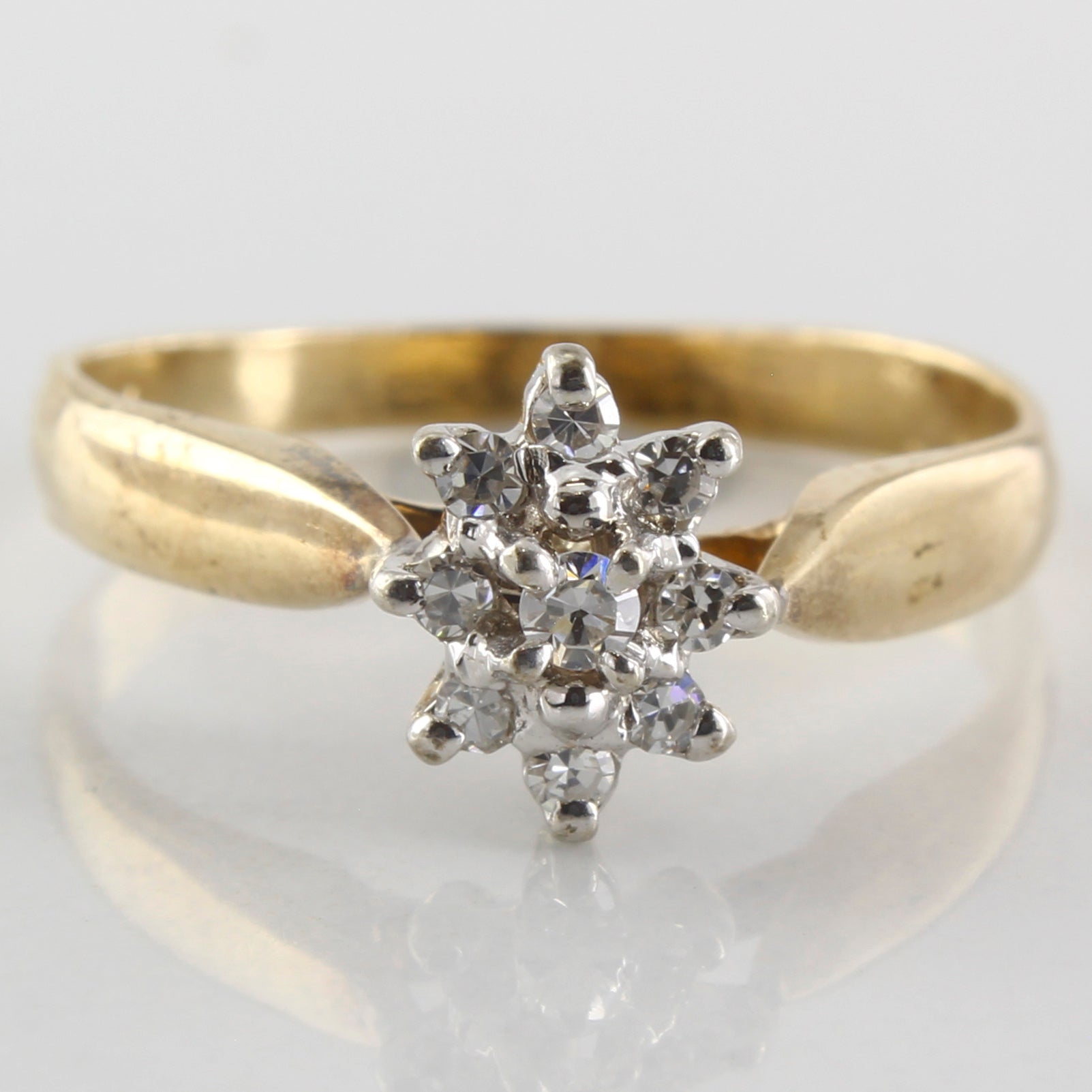 Stunning Diamond Cluster Promise Ring | 0.14ctw | SZ 7.5 |