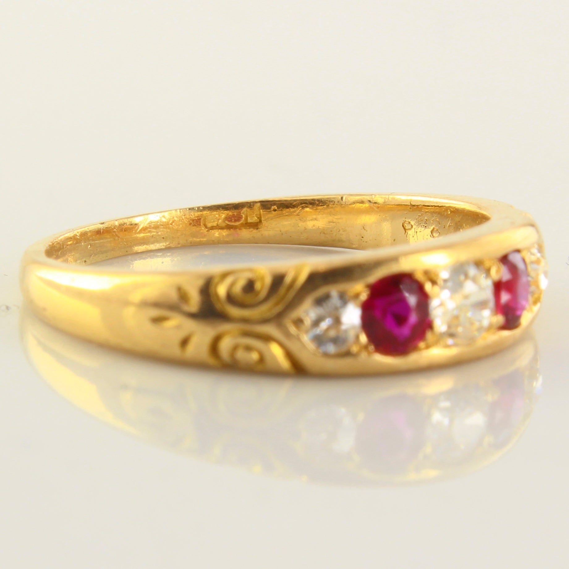 Early 1900s Diamond & Ruby Ring | 0.20ctw, 0.20ctw | SZ 6.5 |