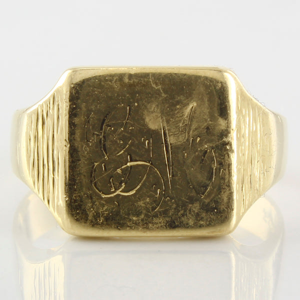 Engraved 'GM' Signet Ring | SZ 9.5 |