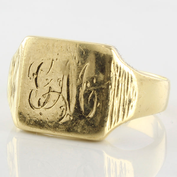 Engraved 'GM' Signet Ring | SZ 9.5 |