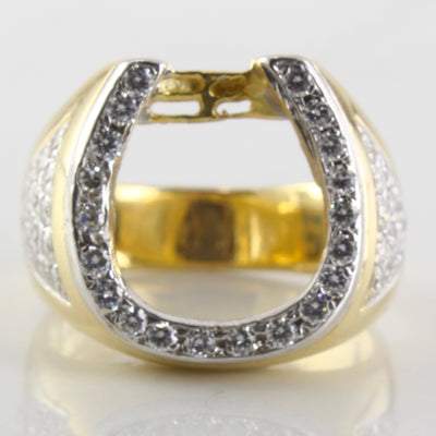 Micro Pave Set Diamond Horseshoe Ring | 0.85ctw | SZ 8 |