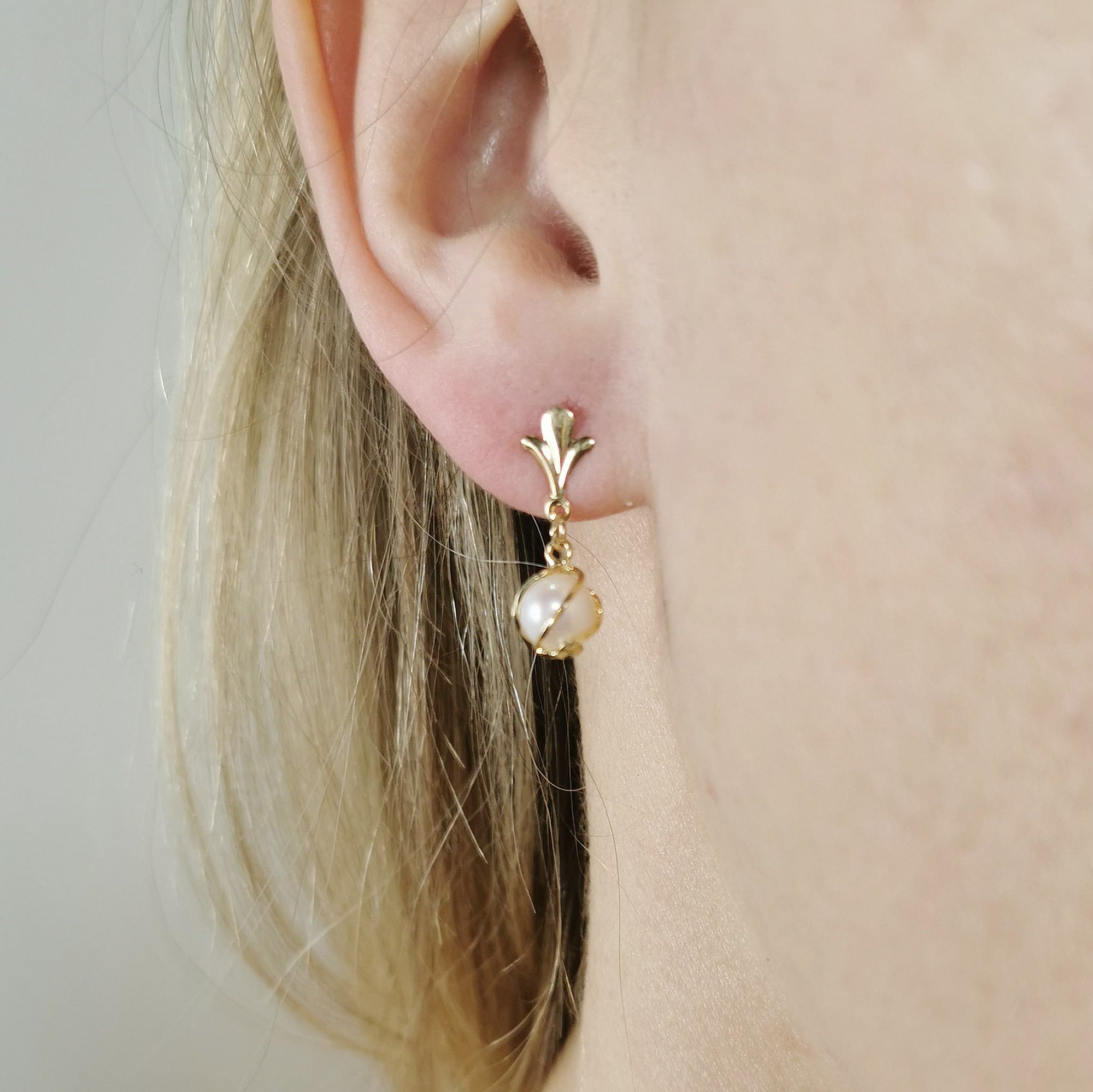 Pearl Drop Stud Earrings | 2.76ctw |