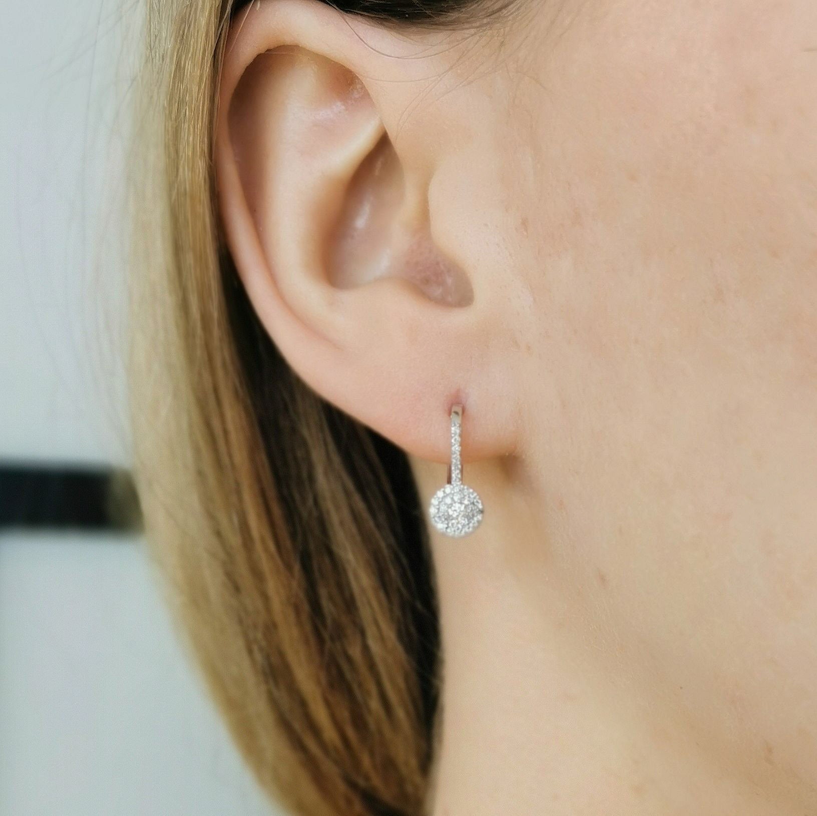 Diamond Cluster Leverback Earrings | 0.16ctw |