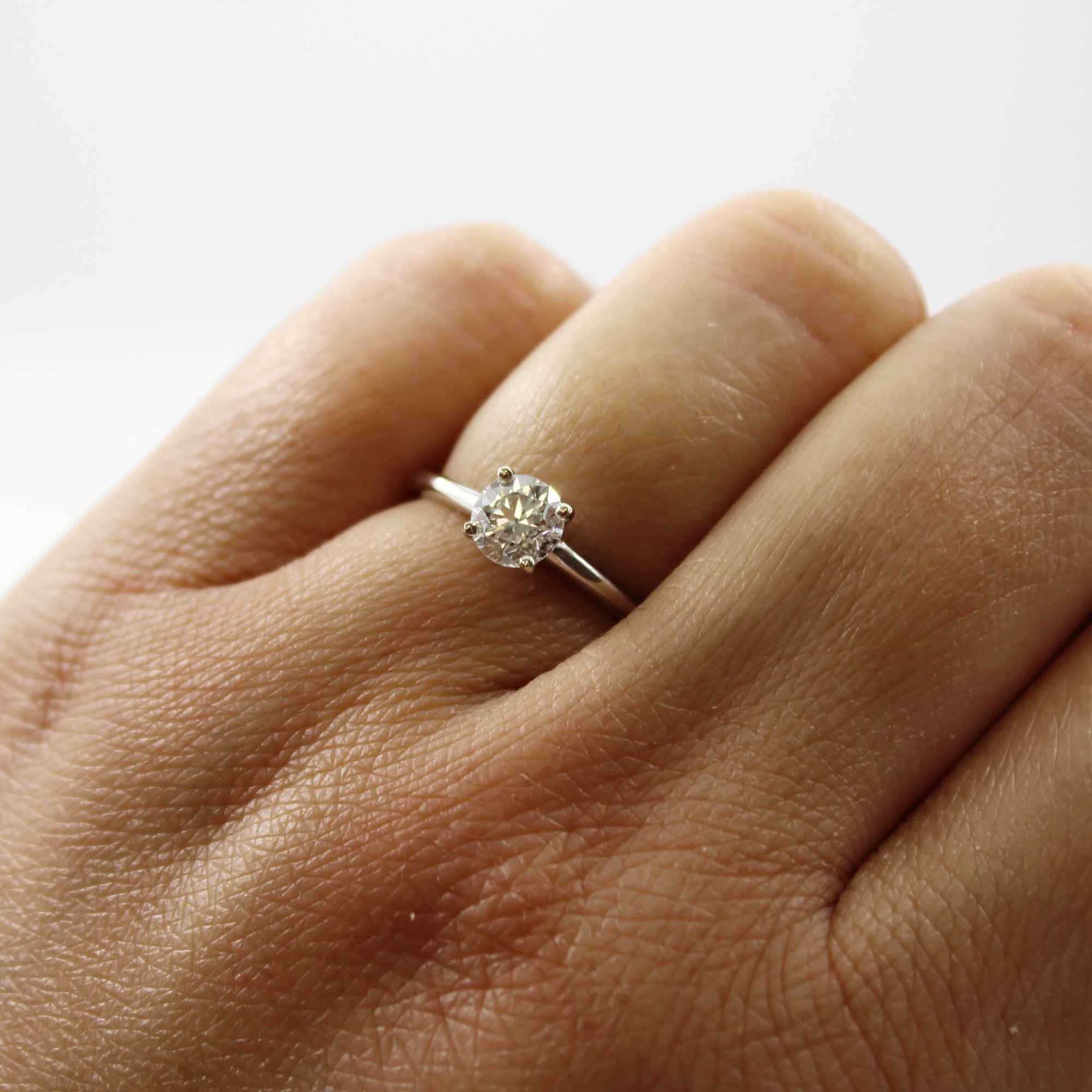 Bespoke' Fleur De Lis Diamond Solitaire Engagement Ring | 0.70ct |