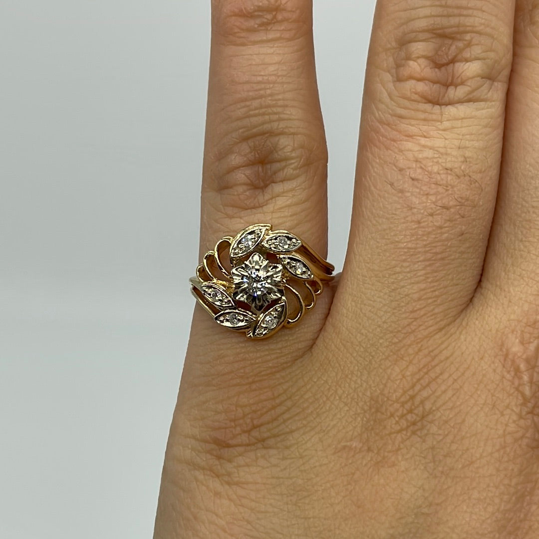 Floral Illusion Set Diamond Ring | 0.25 ctw, SZ 7.25 |