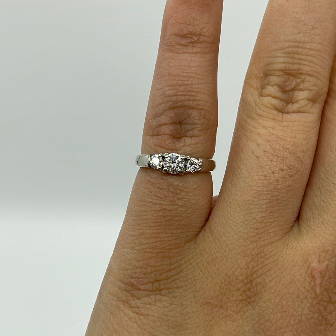 Elegant Three Stone Engagement Ring | 0.55 ctw, SZ 5.5 |