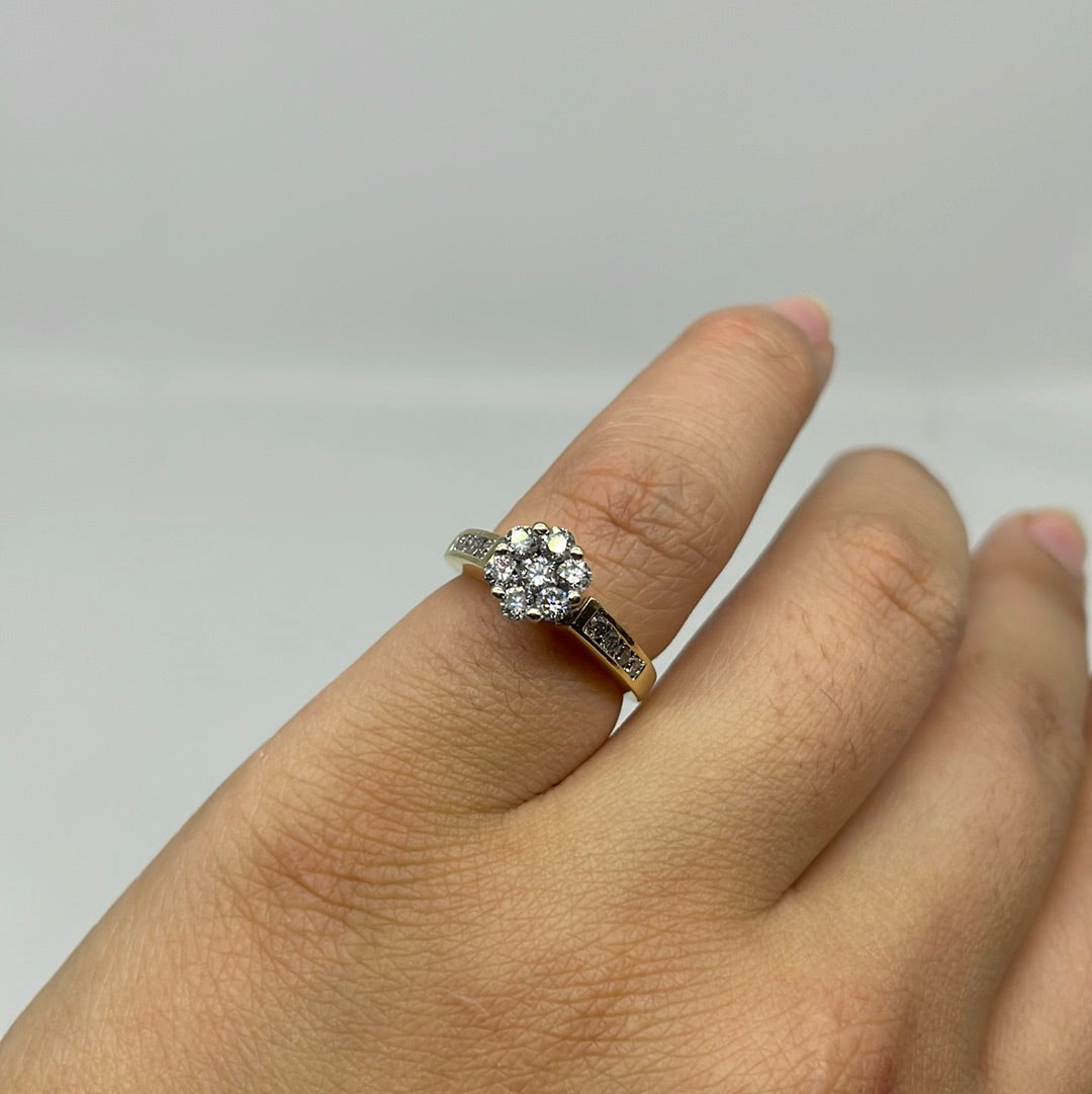 Floral Diamond Cluster Engagement Ring | 0.70 ctw, SZ 5.5 |