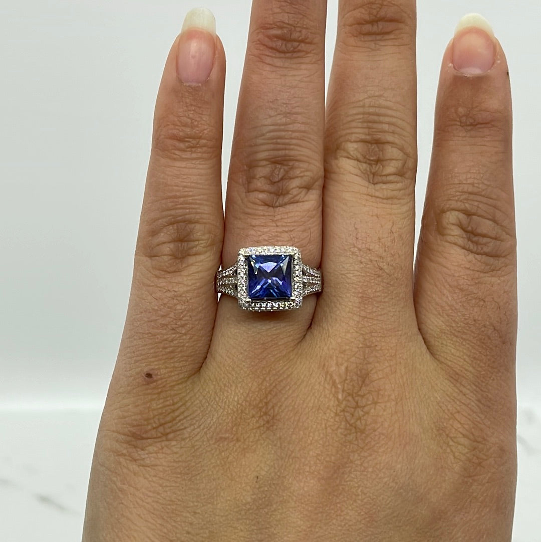 'Dyach' Tanzanite & Diamond Halo Ring | 2.86ct | SZ 7.75 |