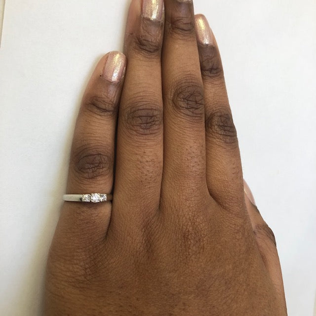 Bague trois diamants | 0,24 ct au total | Taille 6,25 | 