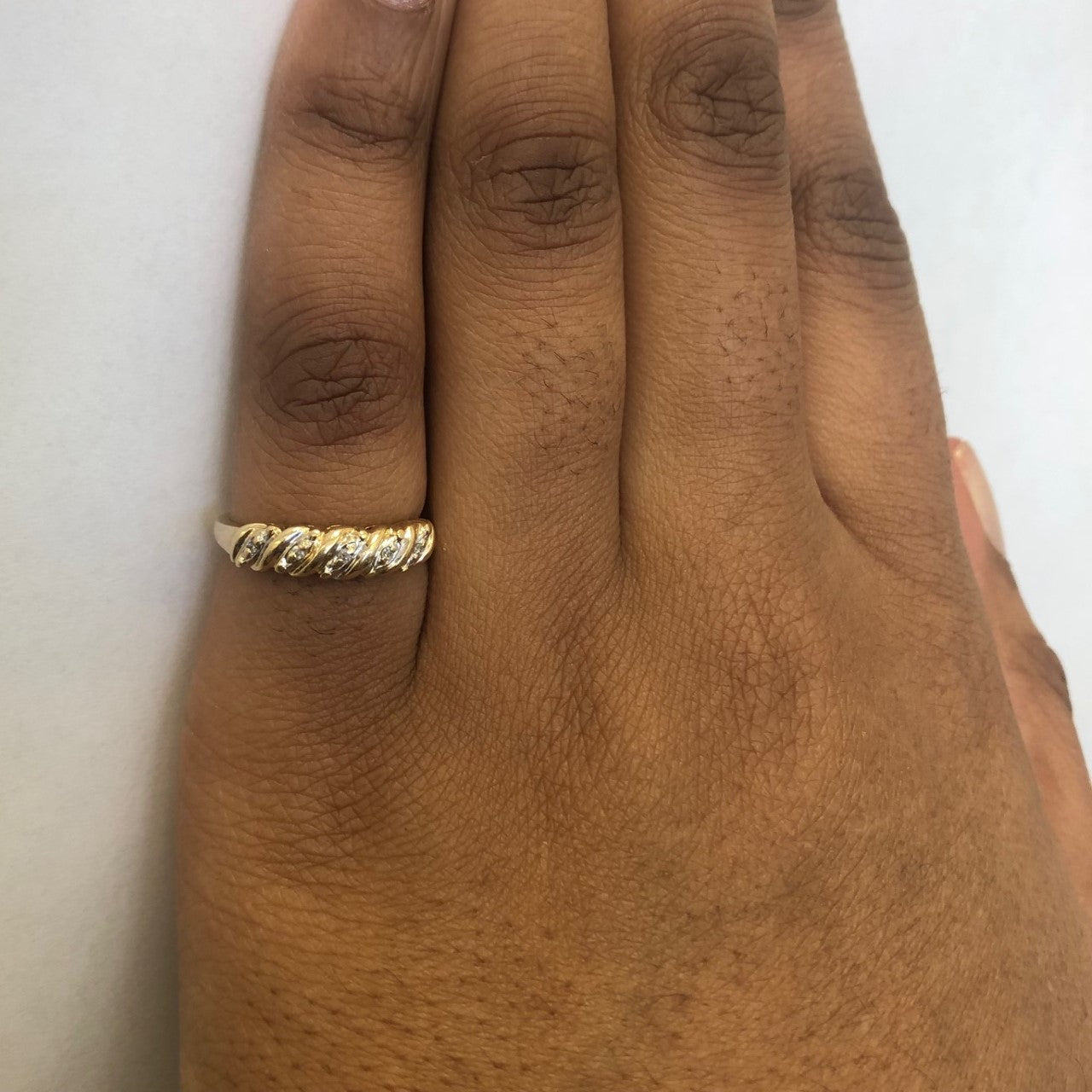 Twisted Diamond Two Tone Ring | 0.03ctw | SZ 5.75 |