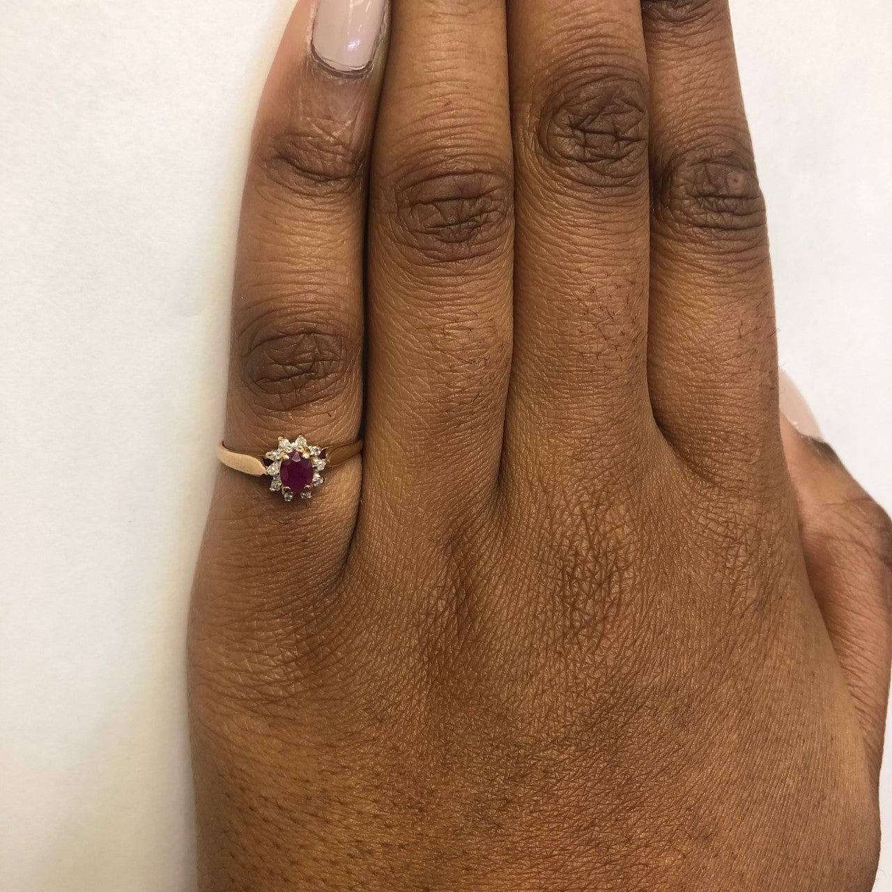 Ruby & Diamond Halo Ring | 0.50ct, 0.05ctw | SZ 6.75 |