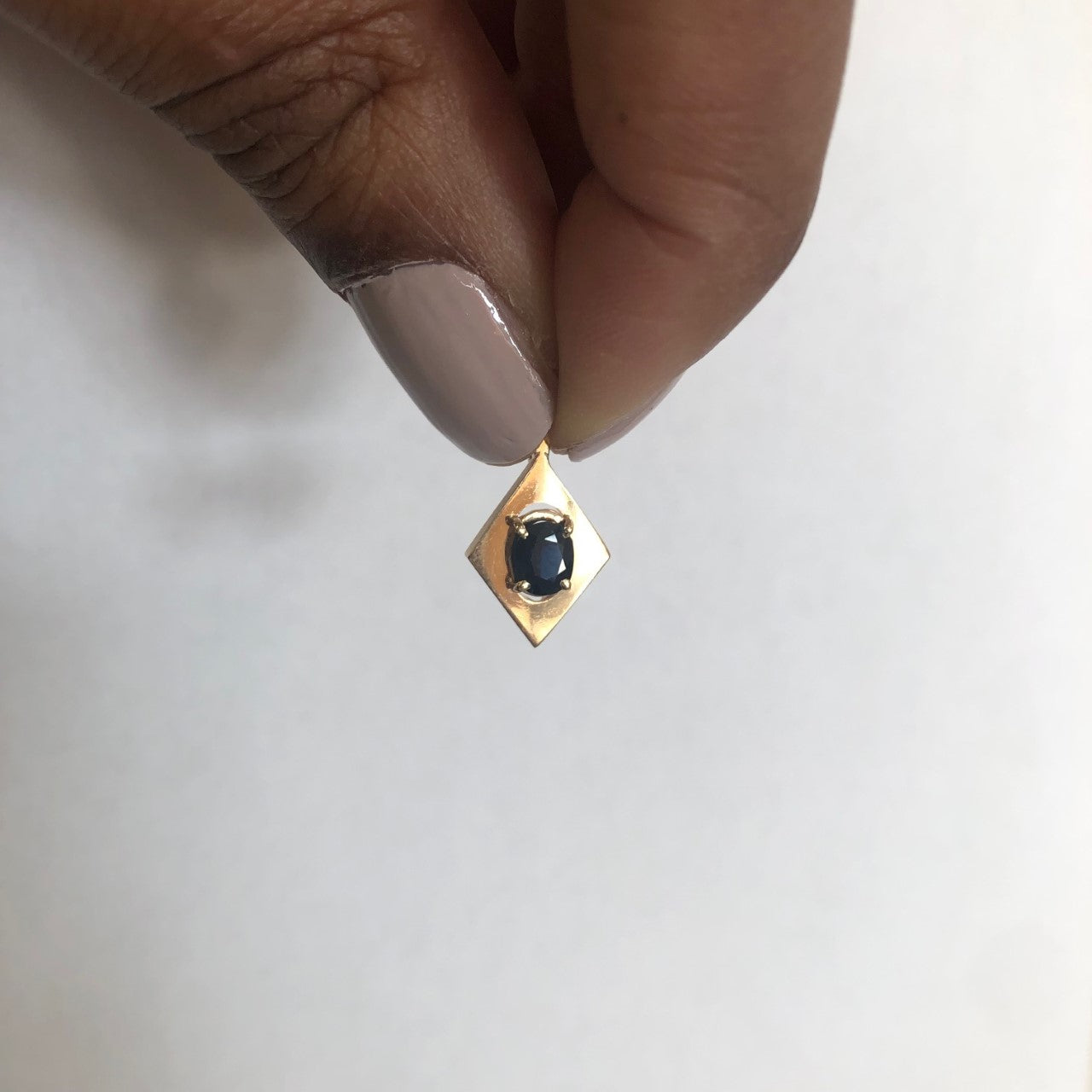 Geometric Blue Sapphire Pendant | 0.75ct |