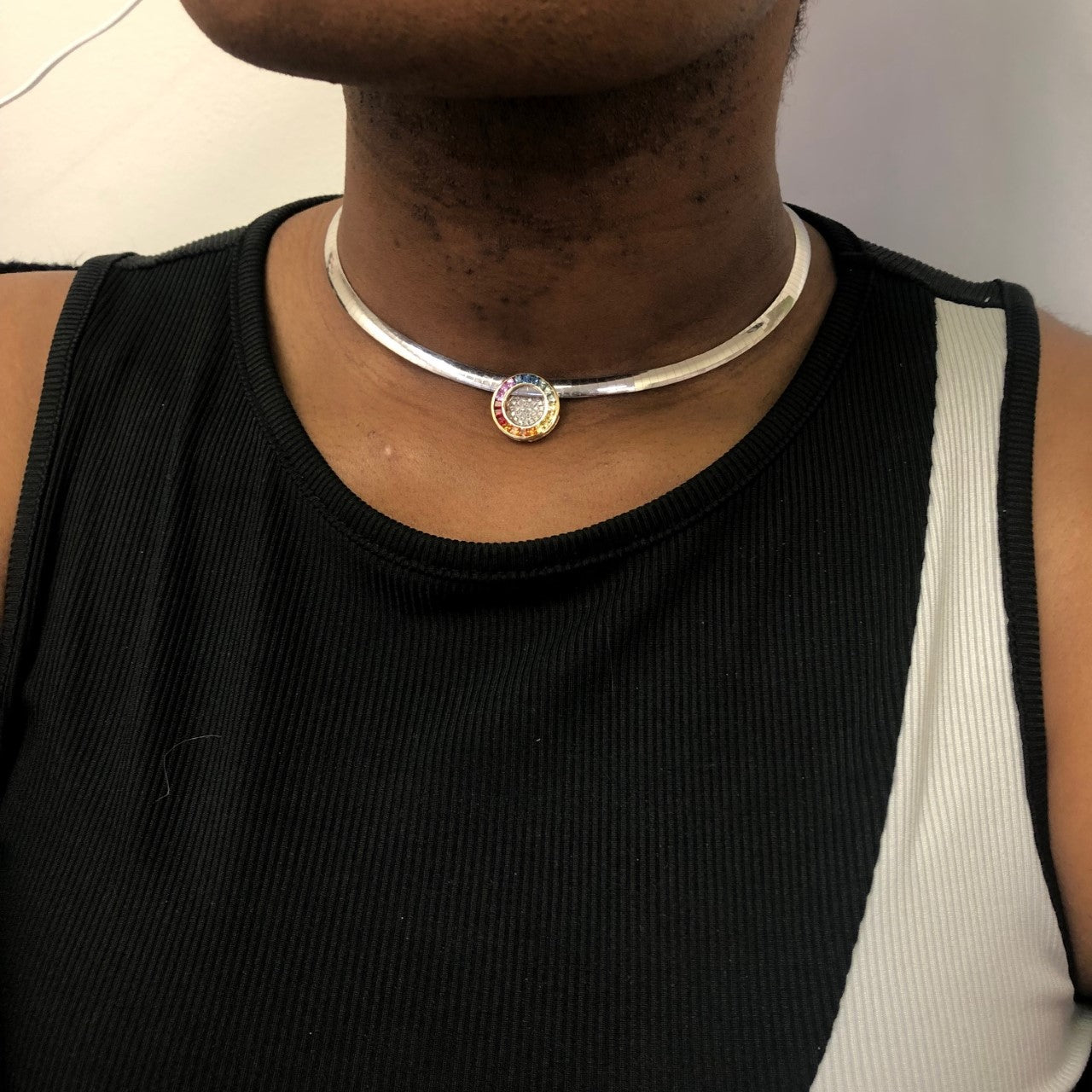 Multicolor Sapphire & Diamond Pendant Reversible Necklace | 1.40ctw, 0.15ctw | 16
