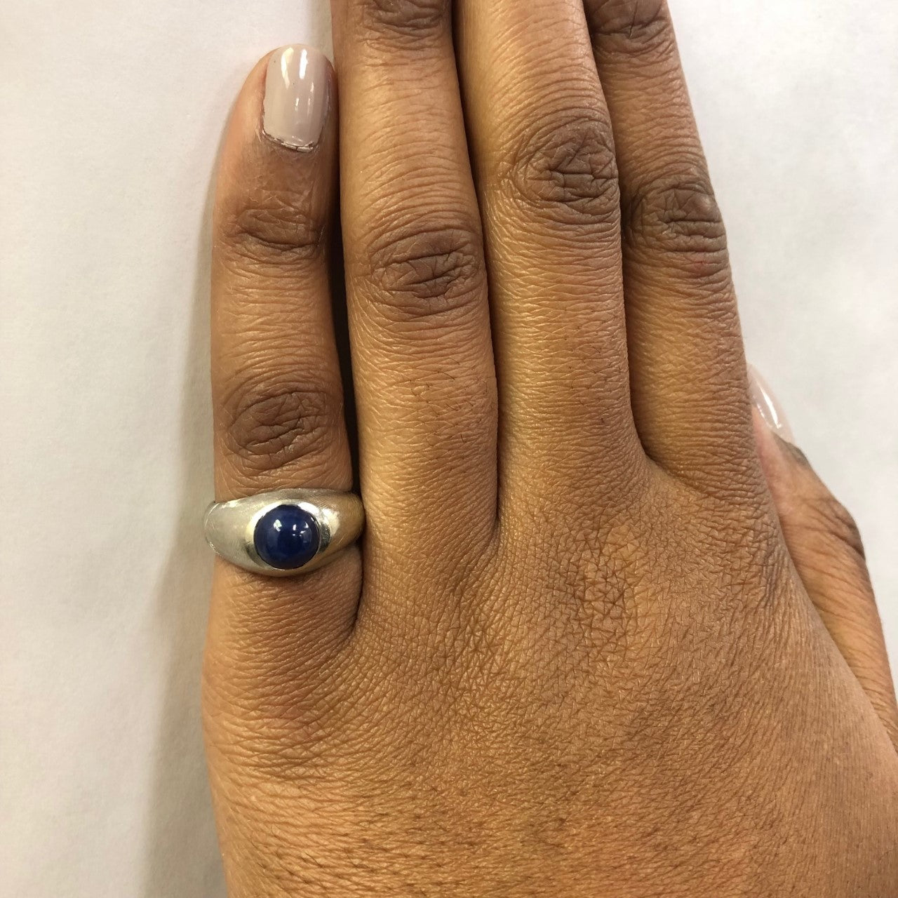 Bezel Set Synthetic Star Sapphire Ring | 2.75ct | SZ 6.25 |